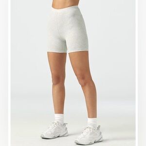 Joah Brown Midi Flex Rib Short in Pearl Grey - Like New